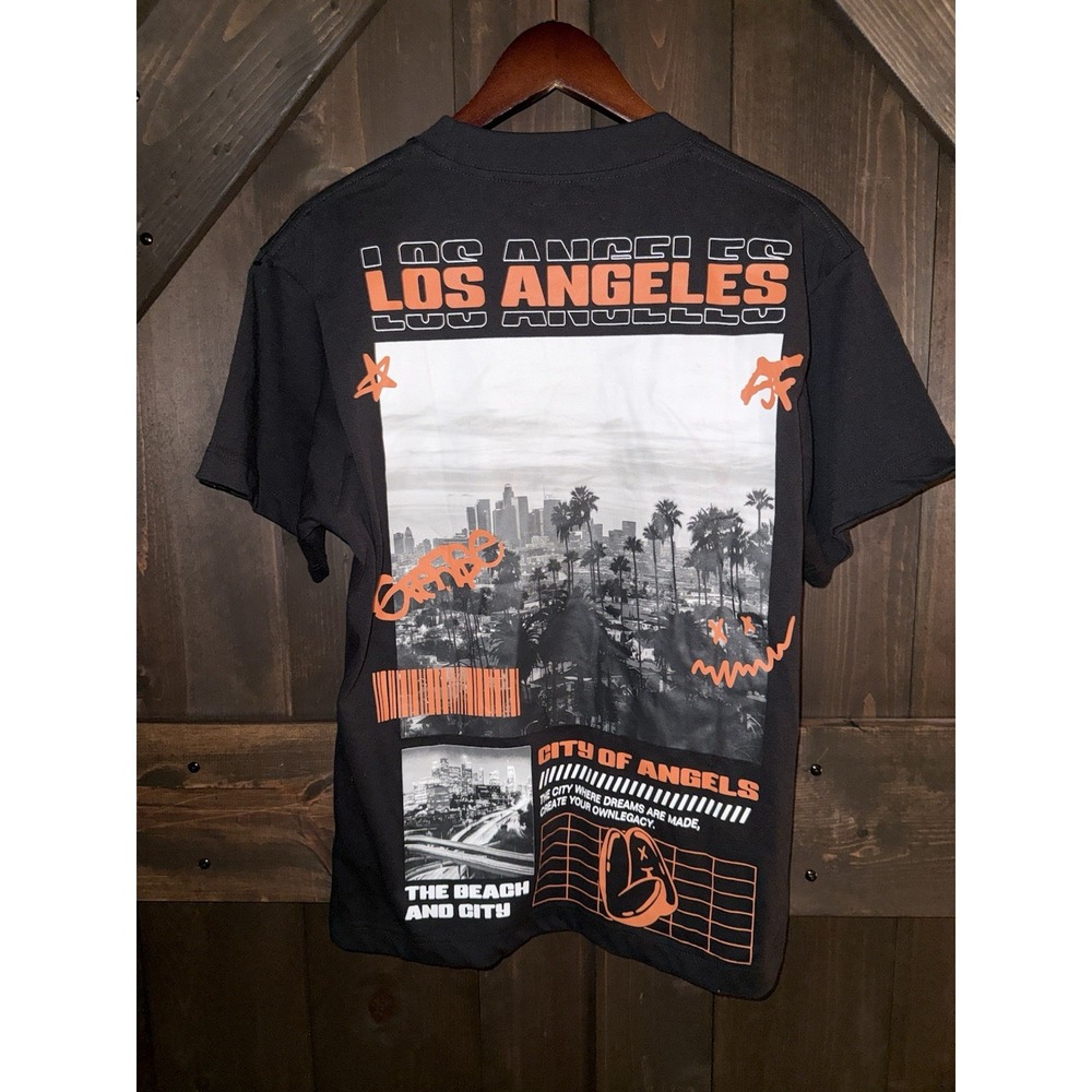 Pac Sun Los Angeles City of Angels T Shirt Black Men's Size Small S NWOT